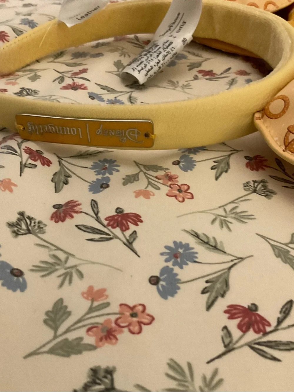Disney Yellow & Peach Polka Bow Minnie Ear Headband